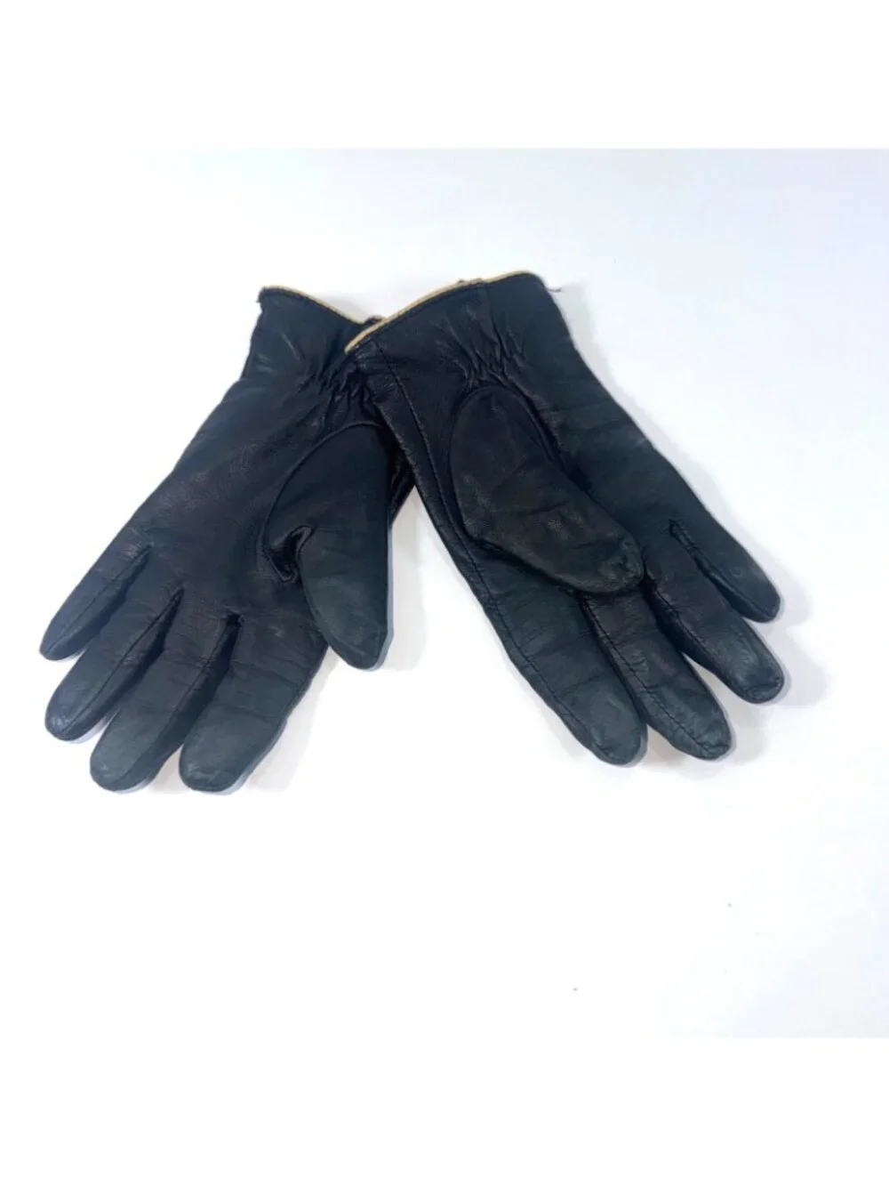 Lauren Ralph Lauren Women's Medium Black Genuine Leather Gloves Classic